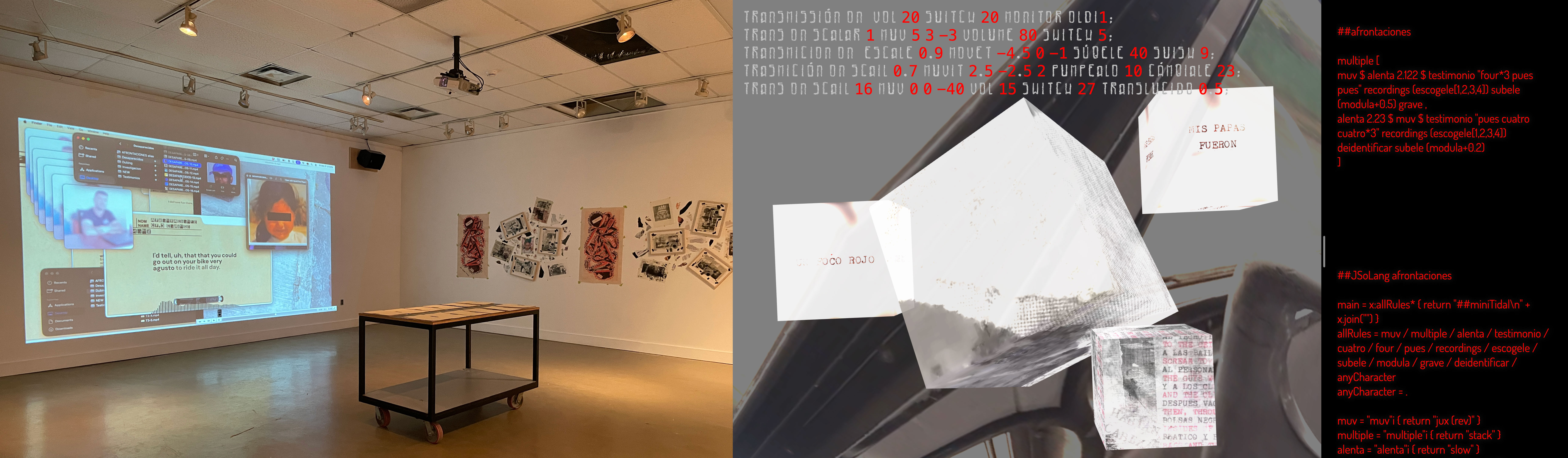 Left: Installation Documentation / Right: Screenshot of Digital Performance